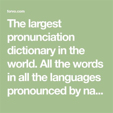 how to pronounce|Forvo: the pronunciation dictionary. All the words in the world .